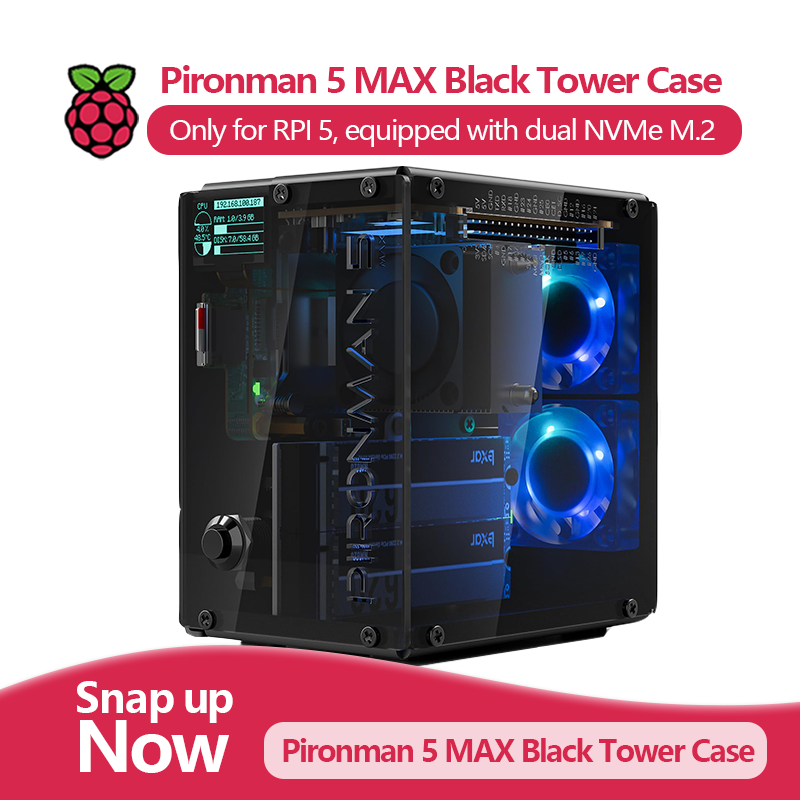 Pironman 5 MAX, Black Tower Ca - огляд і ціна Argon One V3 M.2 Nvme Case